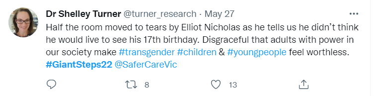 A tweet in support of Elliot Nicholas