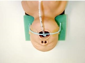 Image showing intubation procedure being performed on a dummy