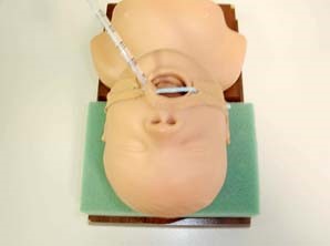Demonstration of intubation procedure for neonates