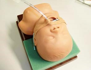 Demonstration of intubation procedure for neonates