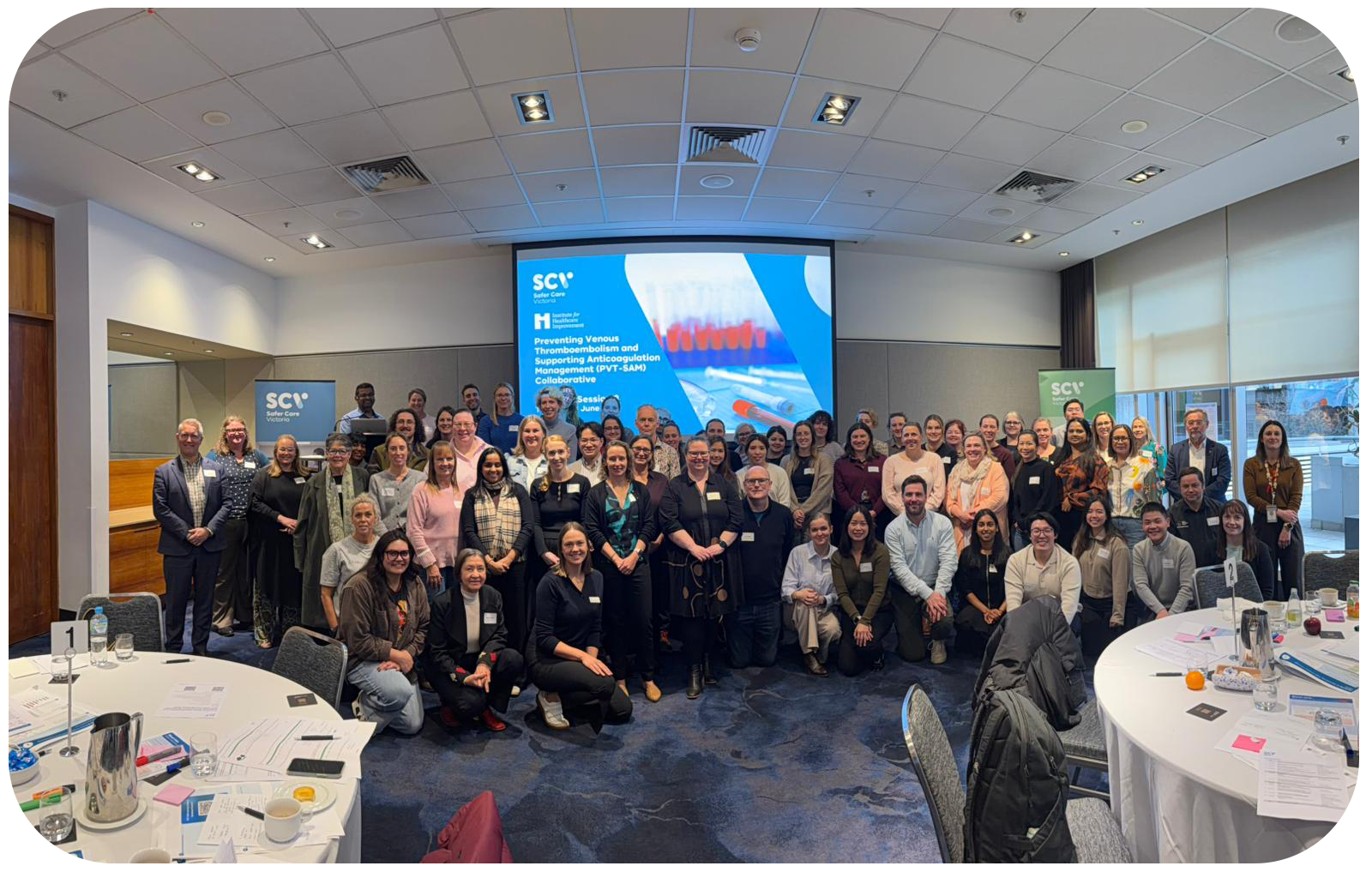 Photograph of the members of the Preventing Venous Thromboembolism and Supporting Anticoagulation Management collaborative