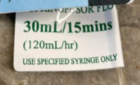 Spring fusor flow label 30ml/15mins