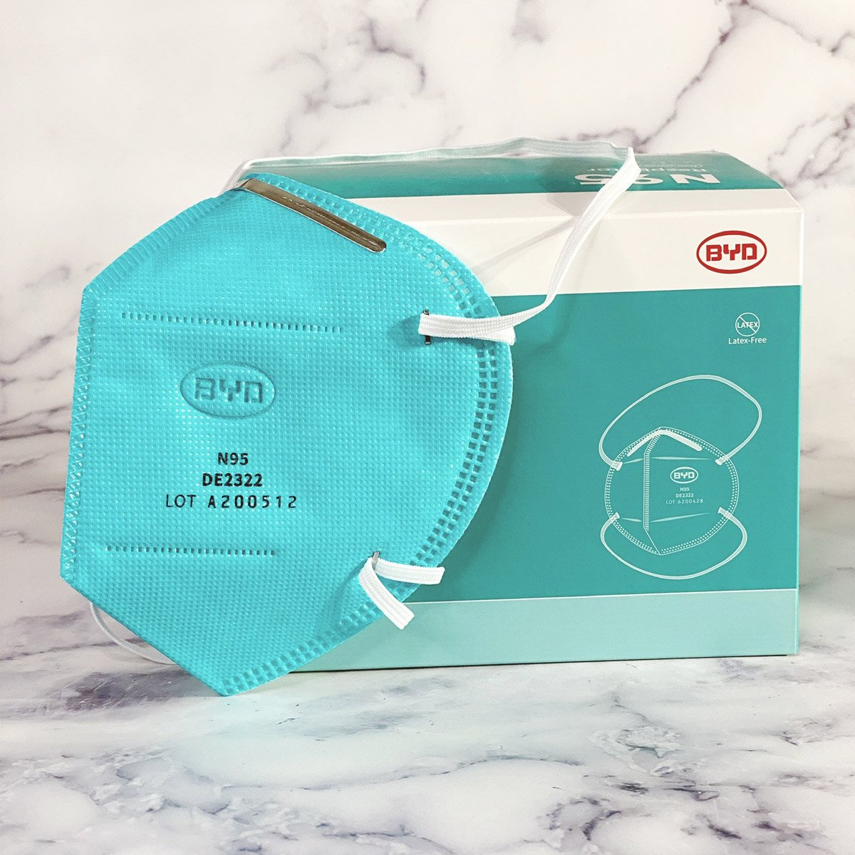 Stock image of BYD respirator showing staple point